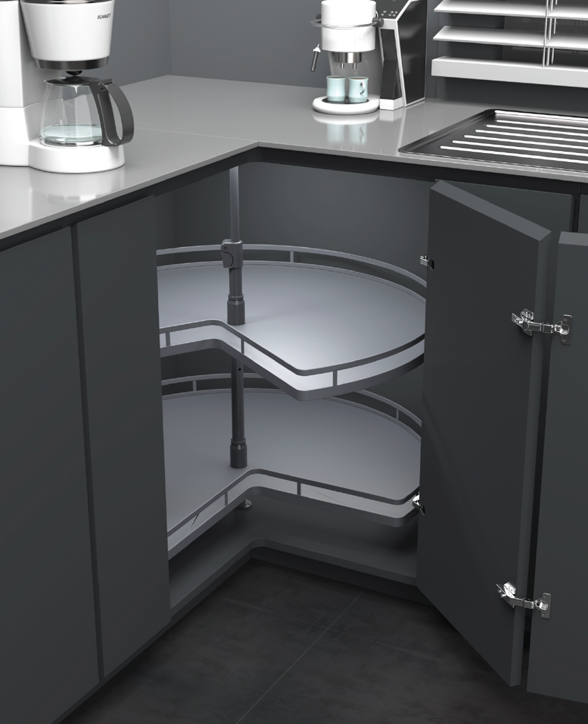 Corner revolving shelves 800mm