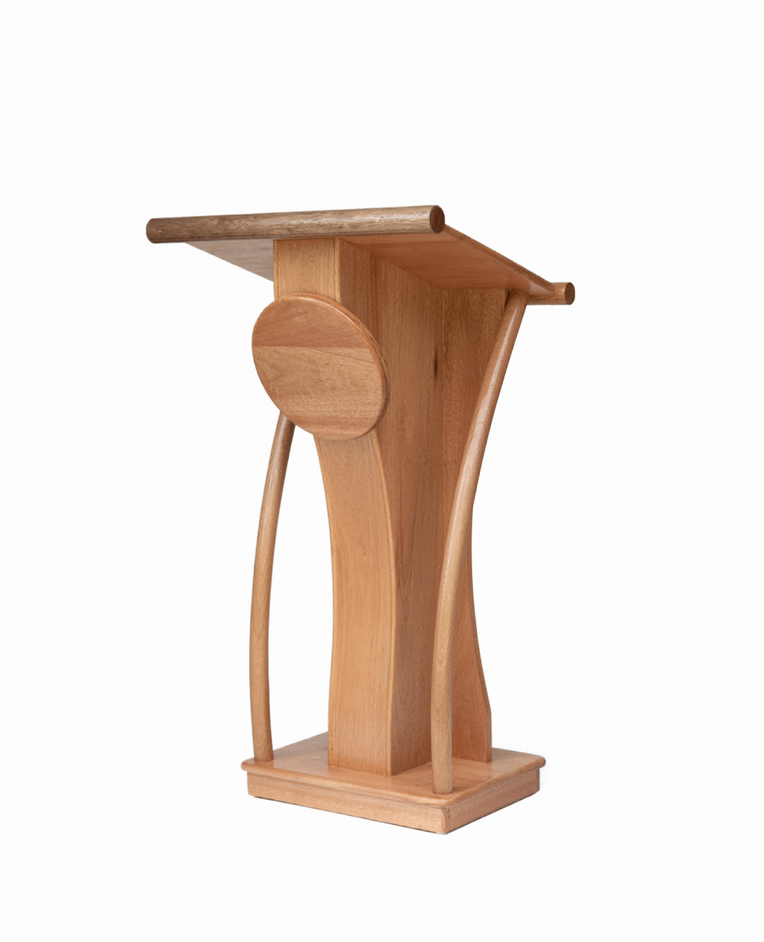 Atril solid wood lectern Maldives contemporary hourglass podium — Tenon