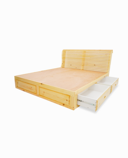 Boxer solid wood storage bed Maldives with pull-out drawers — Tenon