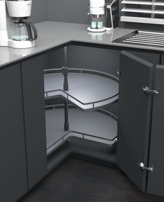 Corner revolving shelves 800mm