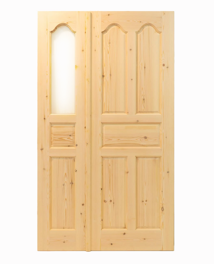 Trifactor solid wood and glass door Maldives detail view — Tenon