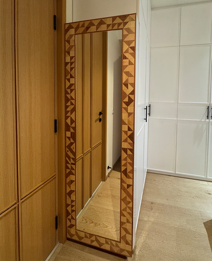 Crisscross solid wood dresser Maldives lattice detail design — Tenon