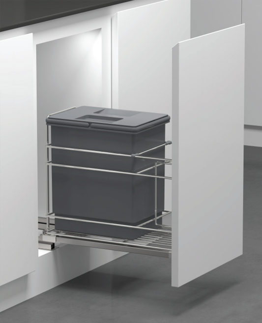 Single Dustbin Grey 370mm