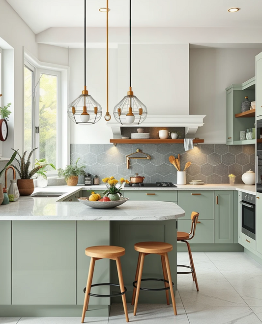 Kitchen - Sage / white combo